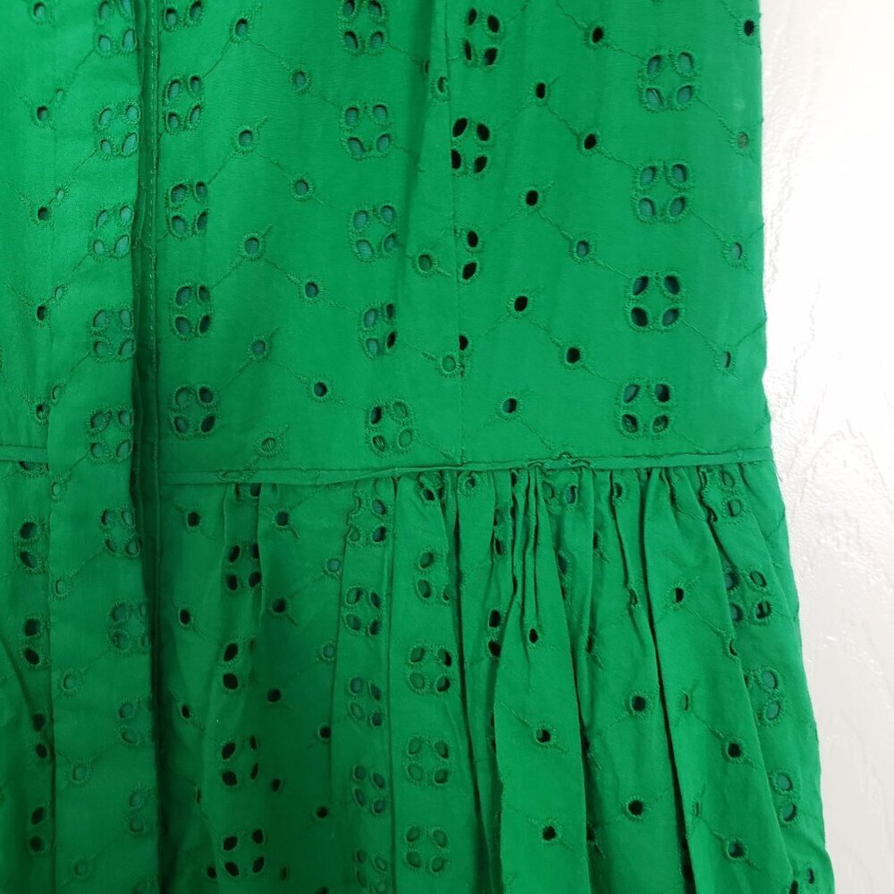 J Crew Factory Eyelet Shirtdress Cotton Sleeveless Button Front Womens Sz Medium - Picture 5 of 14